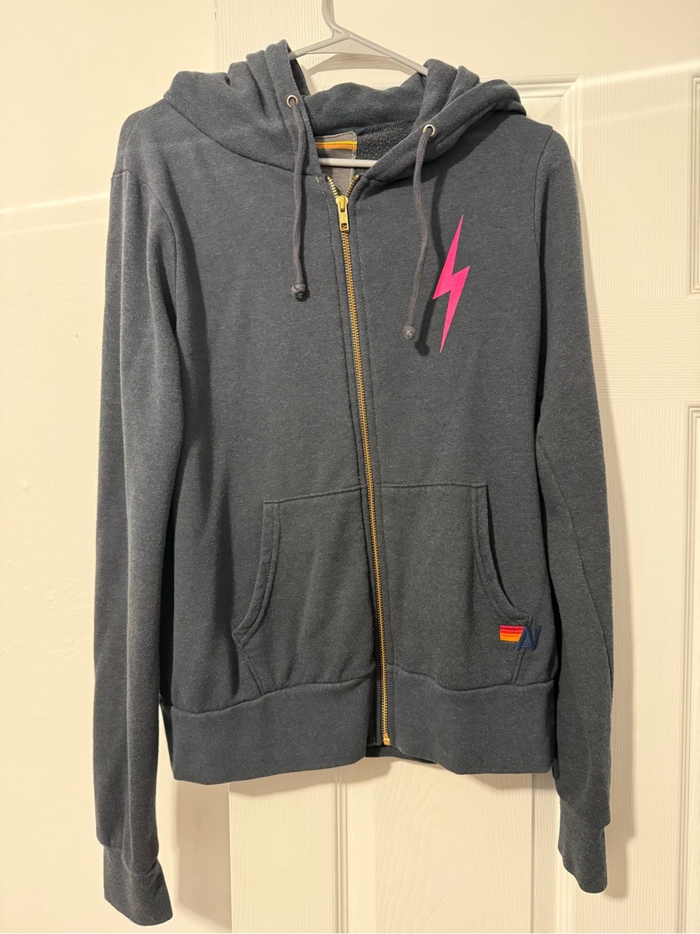 Aviator Nation Gray Bolt Hoodie Bolt